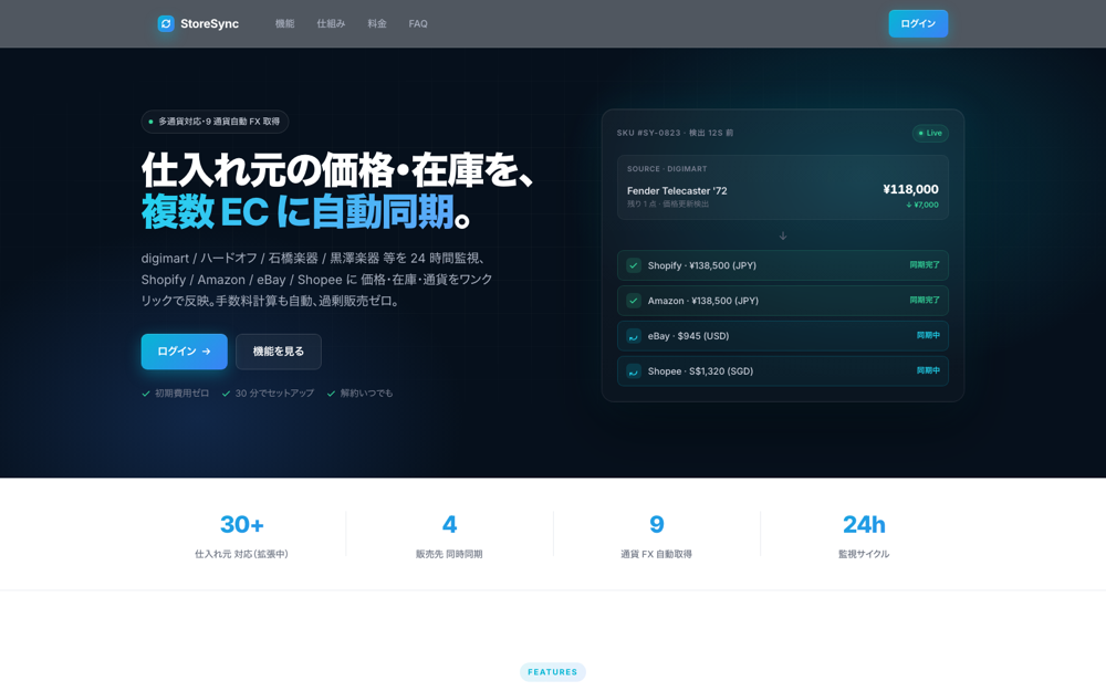 StoreSync 画面